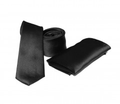        NM Slim szatén szett - Fekete Egyszínű nyakkendő