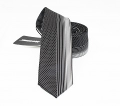                    NM slim szövött nyakkendő - Fekete csíkos Csíkos nyakkendő