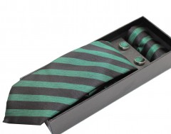                          NM nyakkendő szett - Zöld-fekete csíkos Nyakkendők