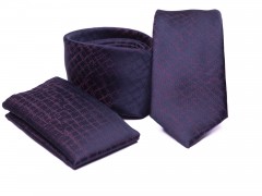   Prémium slim nyakkendő szett - Lila mintás Kockás nyakkendők