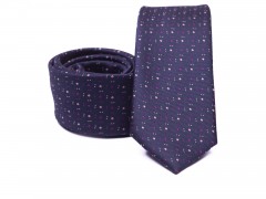    Prémium slim nyakkendő - Sötétkék mintás 
