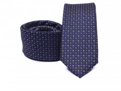    Prémium slim nyakkendő - Sötétkék aprómintás Mintás nyakkendők