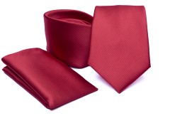    Prémium nyakkendő szett - Meggypiros Egyszínű nyakkendő