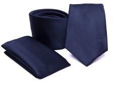    Prémium nyakkendő szett - Sötétkék Egyszínű nyakkendő