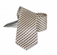                   NM slim szövött nyakkendő - Drapp-barna kockás 