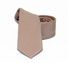                    NM slim szövött nyakkendő - Bézs pöttyös Aprómintás nyakkendő