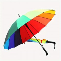   Nagy szivárványos esernyő szélálló 16 szálas Női esernyő,esőkabát