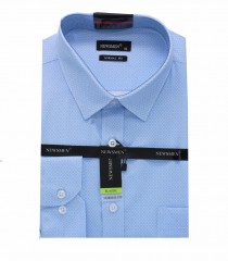                              NM h.u normál fit elasztikus ing - Világoskék mintás Normál fazon