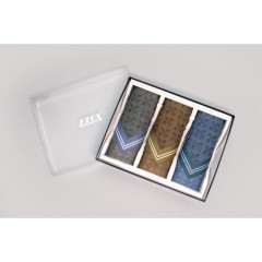            Férfi zsebkendő szett díszdobozban - 3 db Pamut zsebkendő