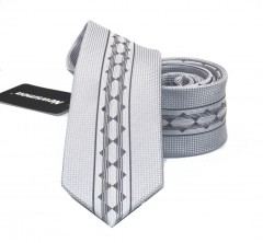                    NM slim szövött nyakkendő - Ezüst csíkos 
