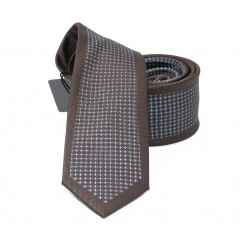                   NM slim szövött nyakkendő - Barna aprópöttyös Aprómintás nyakkendő
