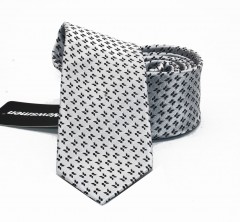                    NM slim szövött nyakkendő - Ezüst aprómintás 