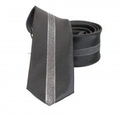                    NM slim szövött nyakkendő - Ezüst-fekete csíkos 