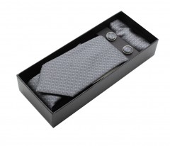                          NM nyakkendő szett - Sötétszürke aprómintás Ajándékötletek