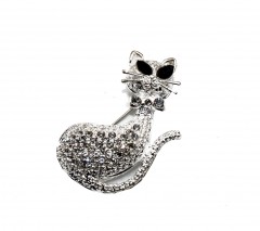                        Bross csiszolt kövekkel - Cica Kitűzők, Brossok