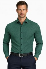             NM h.u slim elasztikus ing - Zöld aprómintás Hosszúujjú ing