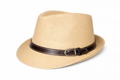   Szalmakalap bőrszíjjal - Natur Férfi kalap, sapka