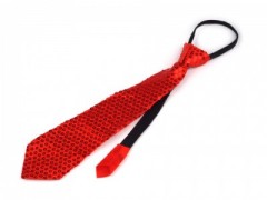 Nyakkendő flitterekkel - Piros Party,figurás nyakkendő