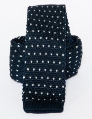 Prémium  kötött nyakkendő - Fekete-fehér mintás Kötött nyakkendők