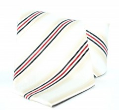  Goldenland nyakkendő - Drapp-piros csíkos 