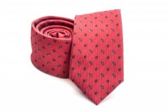 Prémium slim nyakkendő - Piros mintás 