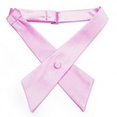   Szatén unisex kereszt nyakkendő - Rózsaszín Francia, Ascot, Különlegesség