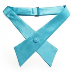   Szatén unisex kereszt nyakkendő - Türkízkék Női nyakkendők, csokornyakkendő