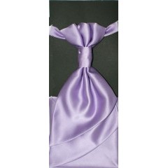    Francia nyakkendő,díszzsebkendővel - Orgonalila Francia, Ascot, Különlegesség