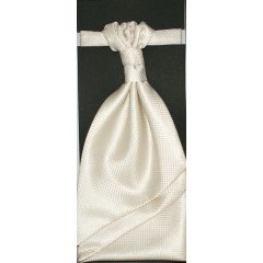    Francia nyakkendő,díszzsebkendővel - Ecru pöttyös Szettek