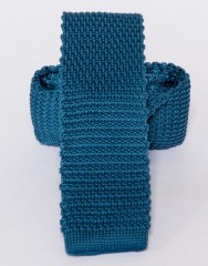 Prémium kötött slim nyakkendő - Acélkék Kötött nyakkendők