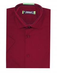                          Goldenland slim rövidujjú ing - Bordó Egyszínű ing